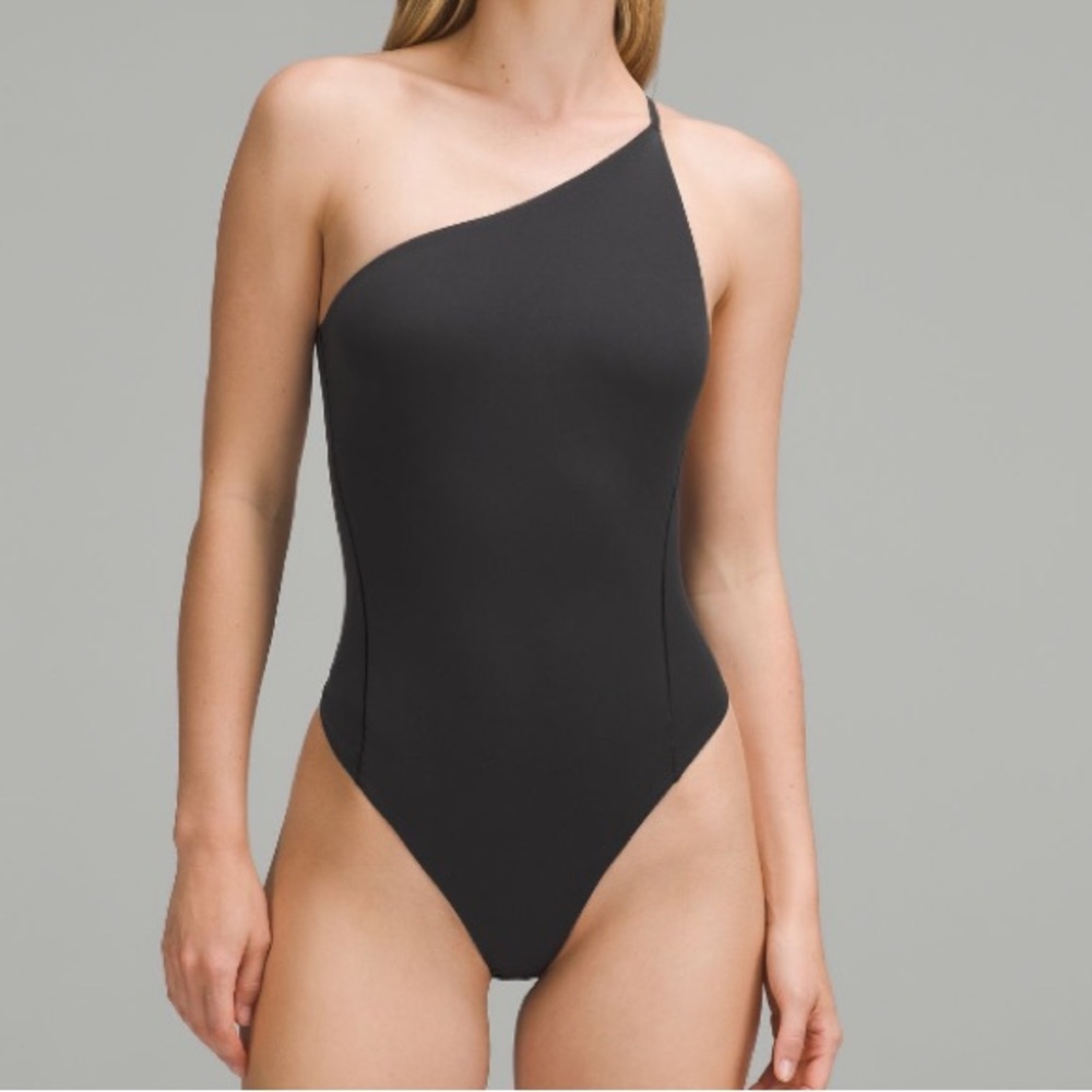 lululemon athletica Wundermost Ultra-Soft Nulu One-Shoulder Bodysuit in black